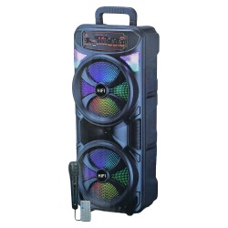 SPEAKER PARTY KANDEXS YE-0261 - 8"X2 - BLT - AUX - MIC C/ CABLE