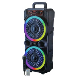 SPEAKER PARTY KANDEXS YE-0262 - 8"X2 - BLT - AUX - MIC C/ CABLE
