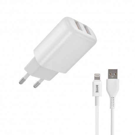 CARGADOR HYE EU02L / FUENTE + CABLE LIGHTNING