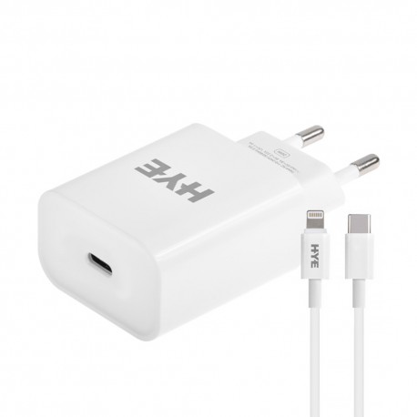 CARGADOR HYE HYEC8L / 20W / FUENTE + CABLE LIGHTNING