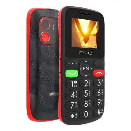 CELULAR IPRO F189 / 2 SIM / 4 BANDAS / (SOS) / NEGRO/ROJO