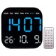 RELOJ DE PARED JH-6650 / ELECTRICO / TEMP / AZUL