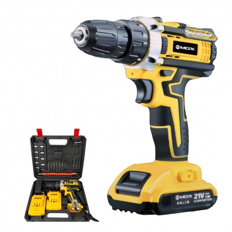 TALADRO ELECTRICO CON MALETA MOX MO-TE80 - 2 BAT - 21V