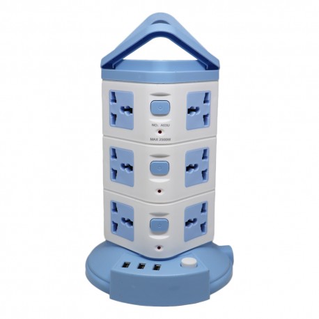 FILTRO DE LINEA TORRE A03U - 12 TOMADAS - 3 USB