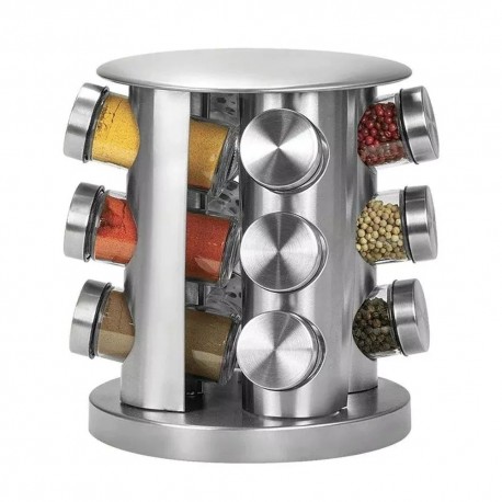 PORTA TEMPEROS 12-PCS INOX/VIDRO/11092