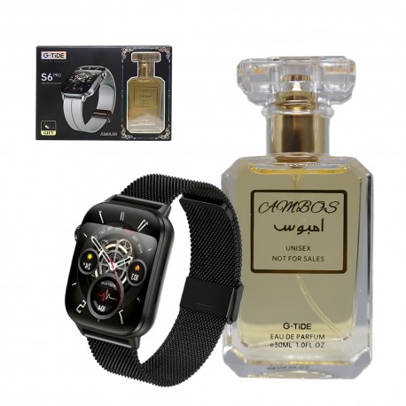 RELOGIO G-TIDE S6 PRO - PRETO / PERFUME AMBOS 30ML