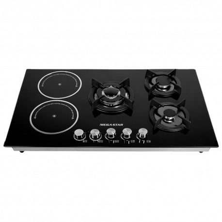 FOGAO A GAS E INFRAVERMELHO (2 BOCAS INFRA +3 A GAS) MEGASTAR COOKTOP5