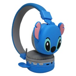 FONE DE OUVIDO INFANTIL AH-806 STITCH AZUL - BLT