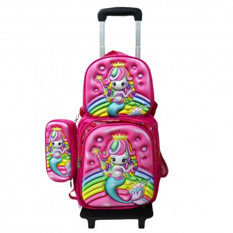 MOCHILA INFANTL 4X1 LANCH/ESTOJO/CARRINHO