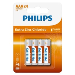 PILA ALCALINA PHILIPS ZINC R03L4B/70 - AAA*4 PCS