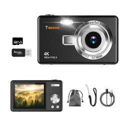 CAMARA DIGITAL TASSOS - 64MP/16X/2.4" - NEGRO