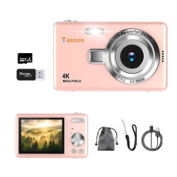 CAMARA DIGITAL TASSOS - 64MP/16X/2.4" - ROSA