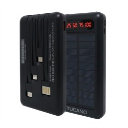 BATERIA AUXILIAR TUCANO TC-03 - 20000MAH - SOLAR - PRETO