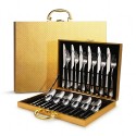 KIT DE CUBIERTOS 1101 - MALETA DORADA - 24 PCS