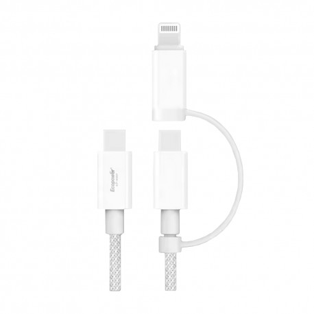 CABO USB ECOPOWER EP-6057 - USB-C A LIGHTNING - 1M
