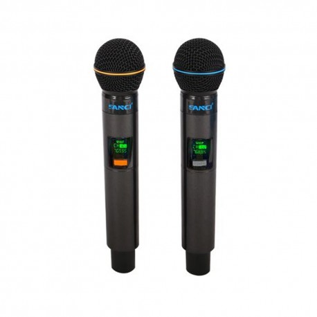 MICROFONE SANCI SEM FIO SC-H8014-2 - 2 MIC - DIG