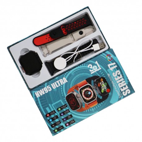 RELOJ SMART HWP95 ULTRA SERIE 17 - 3 PULSERAS