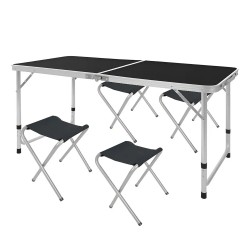 MESA CAMPING + 4 BANQUETAS SA23710 - 120X60X70CM