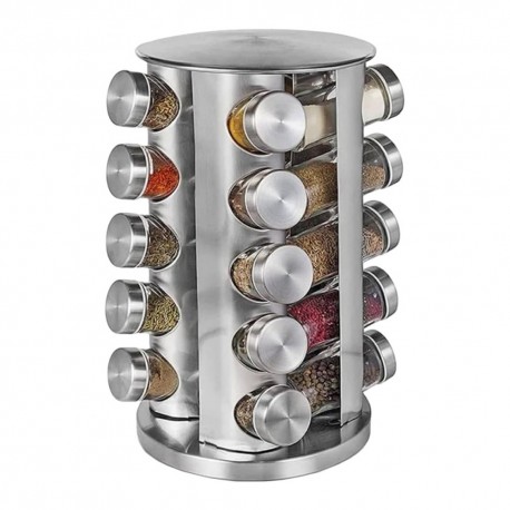 PORTA TEMPEROS GIRATORIO SA26233 - INOX/VIDRO - 20 PCS