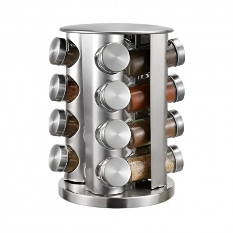 PORTA TEMPEROS 16-PCS INOX/VIDRO/11094