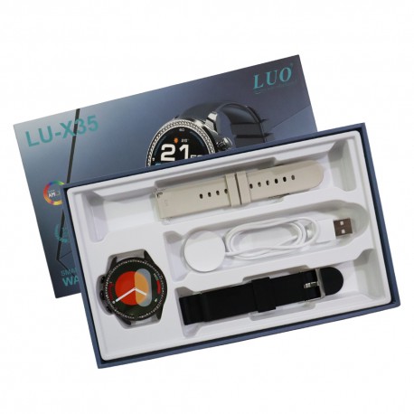 RELOGIO LUO SMART X35 - 46MM - 2 PULSEIRAS