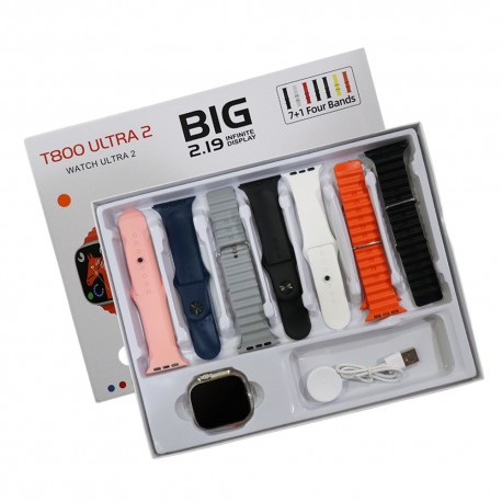 RELOGIO SMART ULTRA 2 T800 - KIT 7 PULSEIRAS