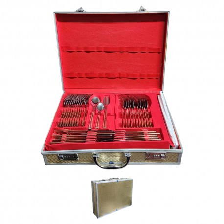 KIT DE TALHERES MALETA GOLDEN - 72 PCS